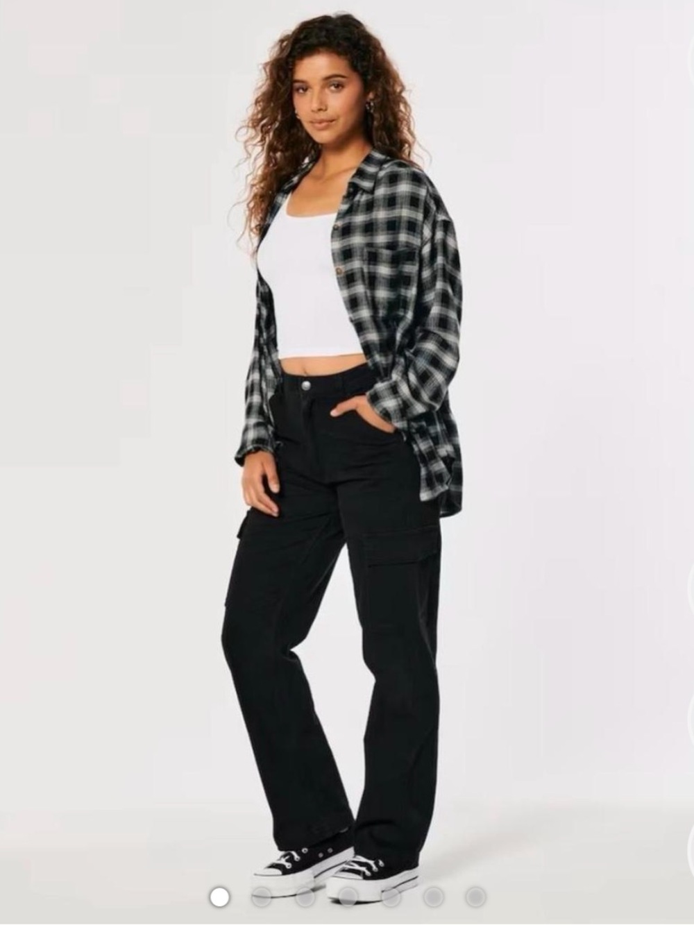 HOLLISTER Black Ultra High-Rise Dad Cargo Pants